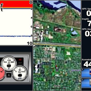Gauge turns red when it goes into alarm. It was caused by running the motor and having the charger on at the same time.