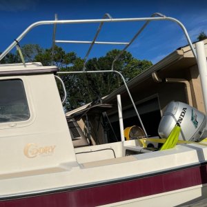 Test fit on boat. Basically will be a permanent bimini with no side obstructions.