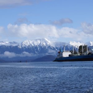 Media 'Petersburg, March 2012 023 - Looking East from the Wrangell narrows in front of Petersburg Harbor' in album 'Petersburg 2016 - Sunrise.  P8080035'