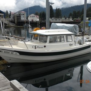 Petersburg C-Dory, "C-Raven," visiting from Wisconsin. Petersburg - July 2013 DSCN4264