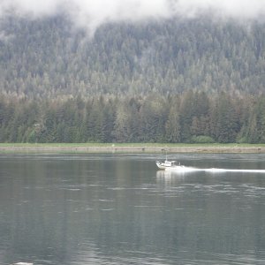 Petersburg C-Dory, heading down the Wrangell Narrows.  Petersburg May, 2021 P5230066