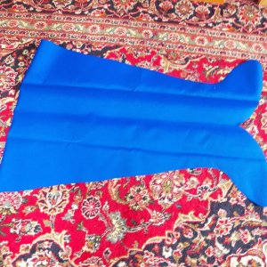 This is what the cutout looks like and gives an idea of how much material is needed.  Probably a yard and a half, which might be about $20.