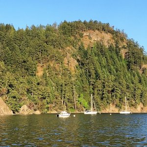 Just another view on the mooring ball in Bedwell Harbor