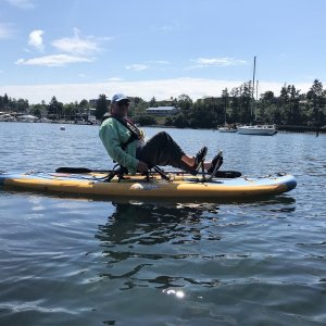 Colby on his Kayak