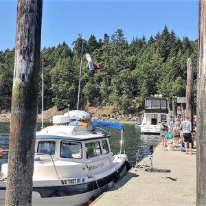 Midnight Flyer on the Montague dock