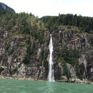 One of the many water falls in Toba Inlet