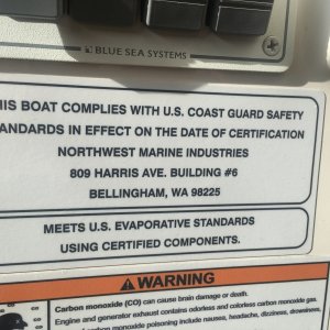 Closest thing to a capacity plate on a 2016 22 foot cruiser.