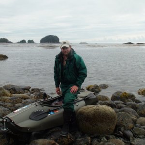 Media 'Ready to leave the hot springs at Bertha Bay for Mirror Harbor after wonderful hot water soak. I\'m wearing my Mustang Survival bibs & jacket with neoprene boots' in album 'Ready to leave in morning 4-14-12'