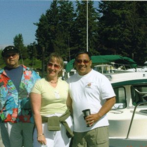 (Ruth/Joe): Christening of C-DANCER. Jim (Laurna Jo) with Caryn and Peter.