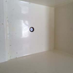 Media 'The problem: Under the plastic cap there\'s water in the space below the cabin floor, and the foam is soaked. An access port will be needed.' in album 'The problem: Under the plastic cap there\'s water in the space below the cabin floor, and the foam is soaked. An access port will be needed.'
