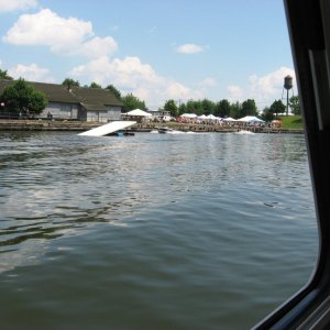 canal days water sking show going on at Fonda