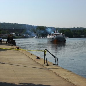 Day Peckinpaugh pulling in to Waterford wall