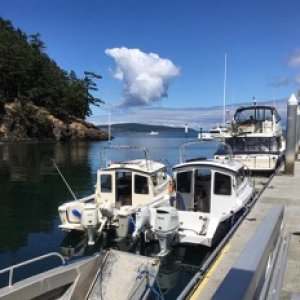 Media 'Raft up with Pan-A-C'ya at Jones Island, San Juans' in album 'Cockpit side of transom'