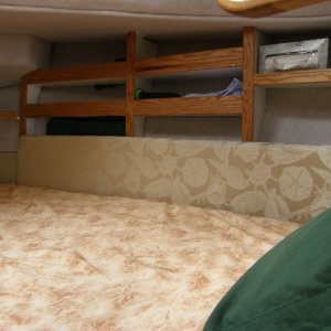 Master berth shelving for clothes and things
