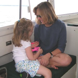 (Pat Anderson) Claire and Kathy Callahan on Otter