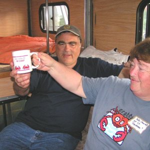 (Pat Anderson) Why, It's a Crab Mug for the Crab Queen!  Thanks, Bill and El!