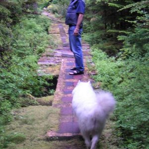 David and friend on Boardwalk at Ivory Island 6-14-06