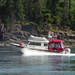 Another shot of Anna Leigh running in Desolation Sound 6-12-06