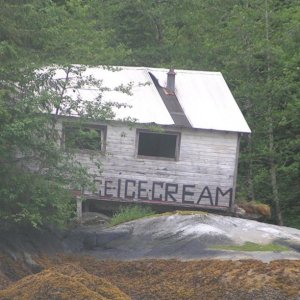 Dave wanted ice cream at Butedale but the store was evidently closed 6-15-06