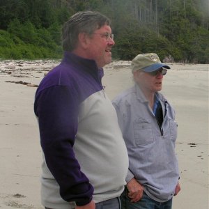 Jim Browning and Dave Olson at West Beach on Calvert Island 6-13-06