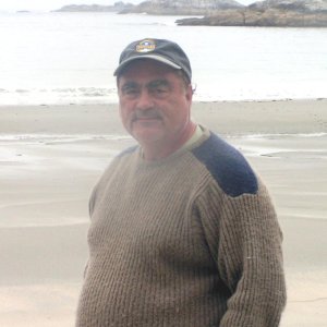 Pat Anderson at West Beach  on Calvert Island 6-13-06