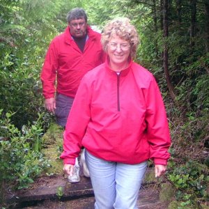 Sylvia Hacking and Jim Browning on Boardwalk at Ivory Island 6-14-06