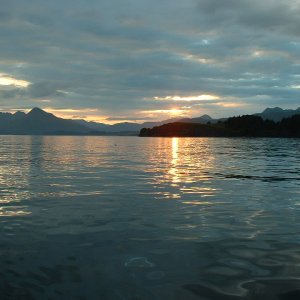 (416rigby) Sunset on Chiniak Bay, Kodiak