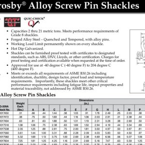 Shackle Crosby alloy