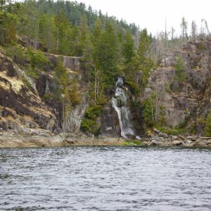 Media 'The falls at the north end of Teakerne Arm. Due to a dry summer, not much water.' in album '20210828 103552'