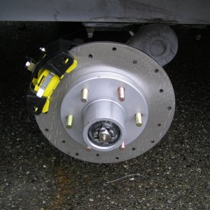 Media 'New stainless steel Tie Down Engineering G5 brakes.  11.75" 6 lug nut.' in album 'Brakes need replacing.'
