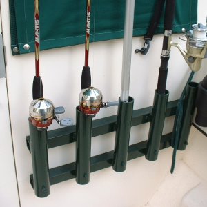 Powder coated custom rod rack made for previous owner.