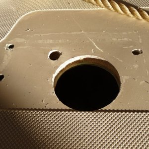 Media 'Forward Deck Windless Bow Roller and Cleat Fasteners Improvements (1)' in album '1. Cockpit Floor  Fastener Improvements. All original No. 10 screws and hardware still in place before starting improvements.'