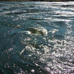 There were basketball size whirlpools around.