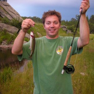 1st fish on a fly rod, Black Hills of South Dakota, Aug. 2009