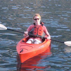 Anna out for a paddle, Chelan, 2009