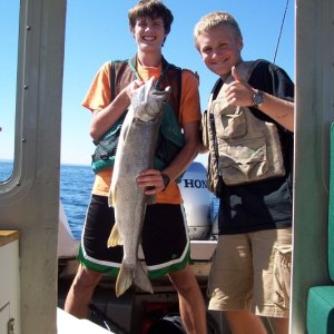 Big Lake Trout "released"  14 y/o anglers