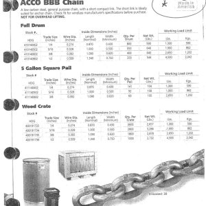 Media 'ACCO and Boatman chain spec 3' in album 'Sea Dog Seahook anchor roller, stock on early-2000's 22 Cruiser.'