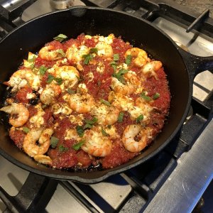 Greek shrimp dish