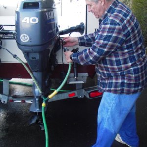 Media 'Attach the "Y" to the rinse hose first, and then the OB ports.' in album 'Wash-down at John Wayne, after a nice day run.  Sure wish this was available year around.'