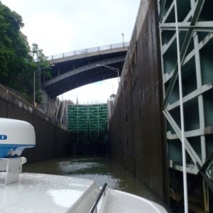 5.) Going through locks at Lockport