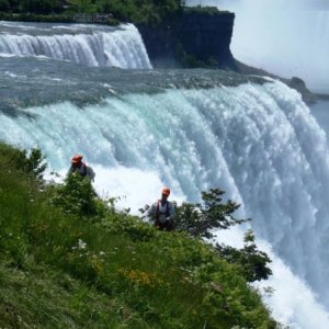 11.) Wednesday's job at Niagra Falls, clear brush from the cliff