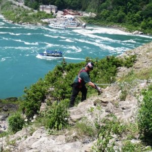 12.) More trimming on the falls' cliffs