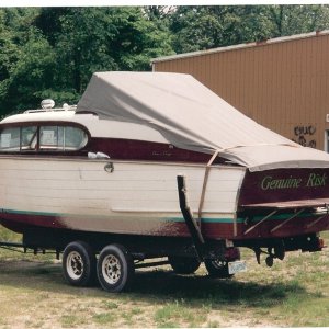 1954 Chris Craft Sedan Cruiser with Flybridge.  I bought this boat for cruising, but came to my sences and got a C-Dory.  (still a project)