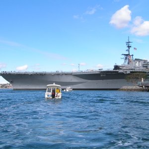 (Dora~Jean)
Approaching the USS Midway.
