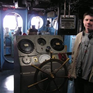 Media '(Dora~Jean)
My son's (Miles) thinking -- hey, steering this ship is a piece of cake.' in album '(Sneaks) Pat, Chris, and Don'
