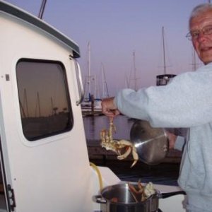 Media 'Cooking a pot of crab (given to us by Rick Ross on a Tom Cat)our last night.
Cap Santee' in album 'Cap Santee Marina, Anacortes'