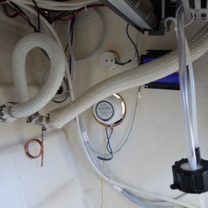 Media '8. New exhaust discharge, as per Wallas installation instructions.' in album '1. Original exhaust vent on the outside of the hull.'