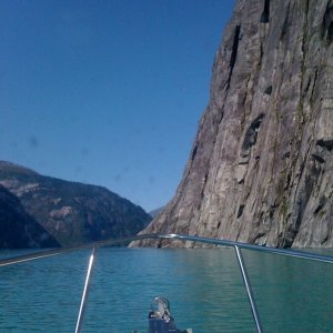 Media 'Rock climbing anyone?' in album 'Aproaching Tracy Arm inlet'