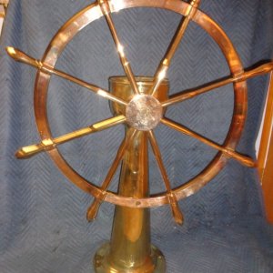 Media 'Solid Brass Polished Ship's Wheel
Photo #1 - $1335

SOLD 2/16/2023' in album 'FOR SALE
Fortess FX7 Anchor with 18' chain - $90'