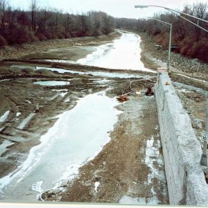 (CTYankee) Drained Canal in winter east of lock 33. This lock and lock 32 were rehabed in the winter of 2003-04.